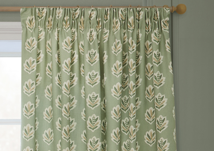 Sessile Leaf Pencil Pleat, Sage - Ready Made Curtains - Image 9